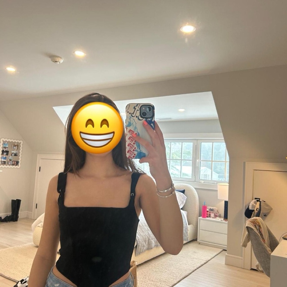 Stylish Black Square Neck Top